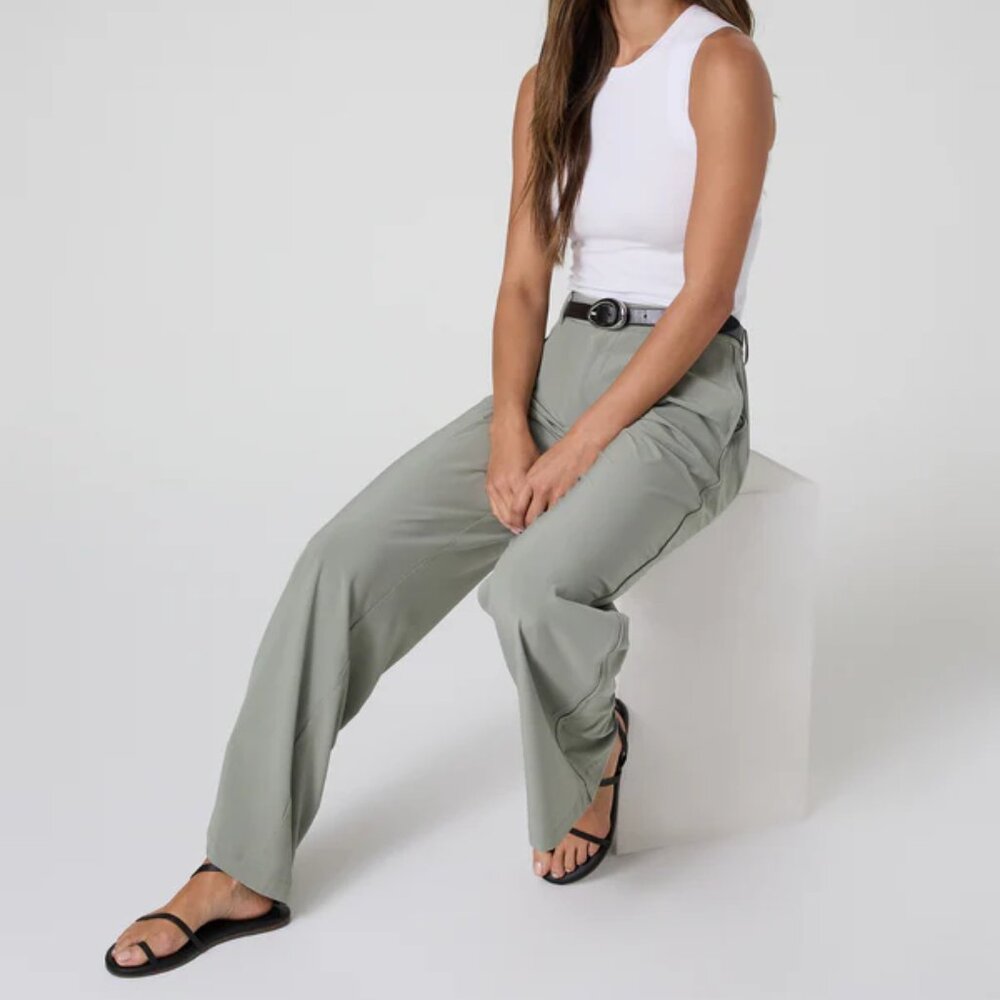 Women's Sage Green Wide-Leg Pants